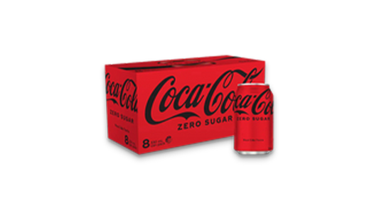 Coca Cola Zero Sugar Soft Drink 8x330ml