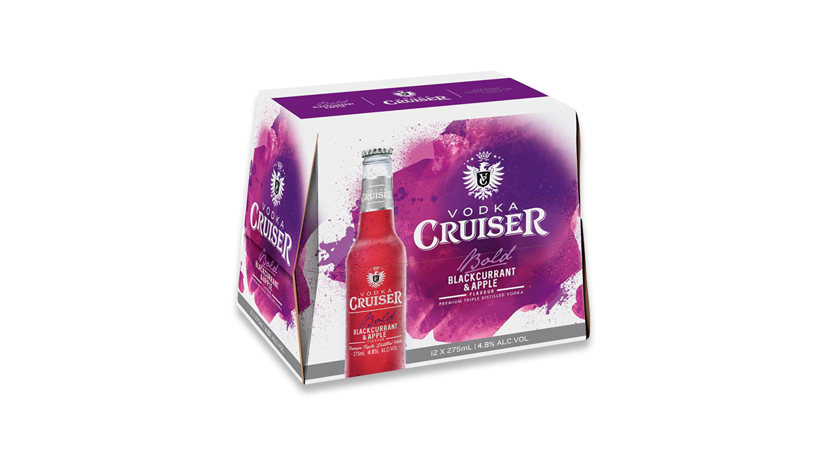 Vodka Cruiser Blackcurrant & Apple Bottles 12x275ml | 4.8% ABV