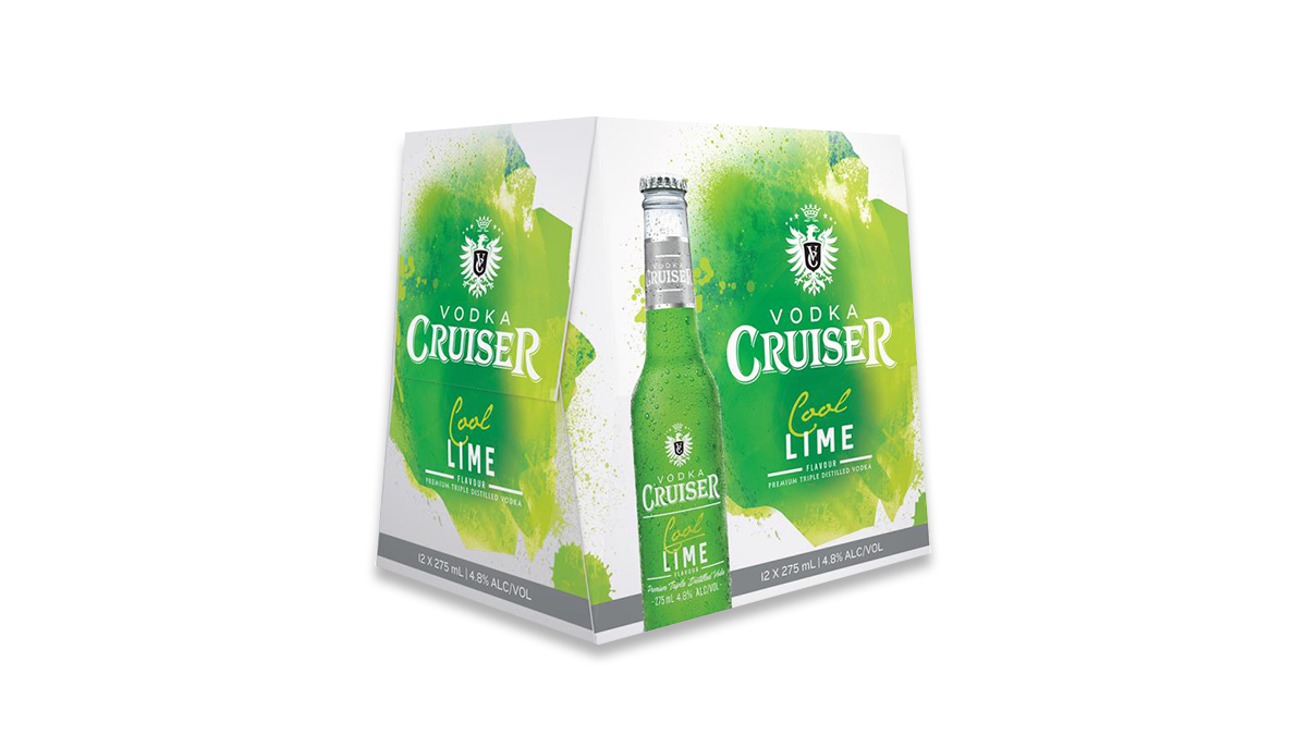 Vodka Cruiser Cool Lime Bottles 12x275ml | 4.8% ABV