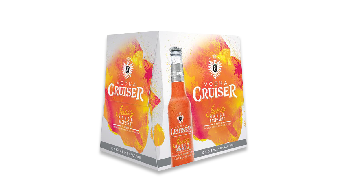 Vodka Cruiser Mango Raspberry Bottles 12x275ml | 4.8% ABV