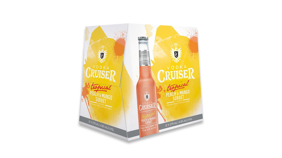 Vodka Cruiser Peach Mango Bottles 12x275ml | 4.8% ABV