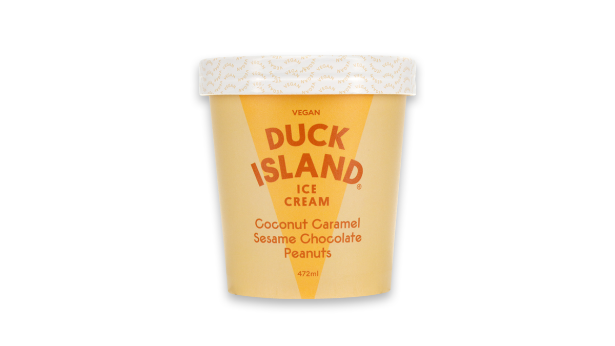 Duck Island Coconut Caramel Sesame Chocolate Peanut Vegan Ice Cream 472ml