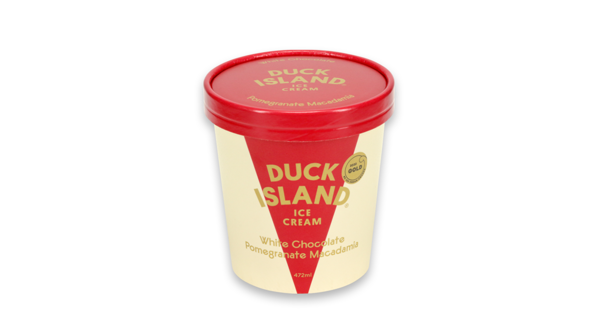 Duck Island White Chocolate Pomegranate Macadamia Ice Cream 472ml