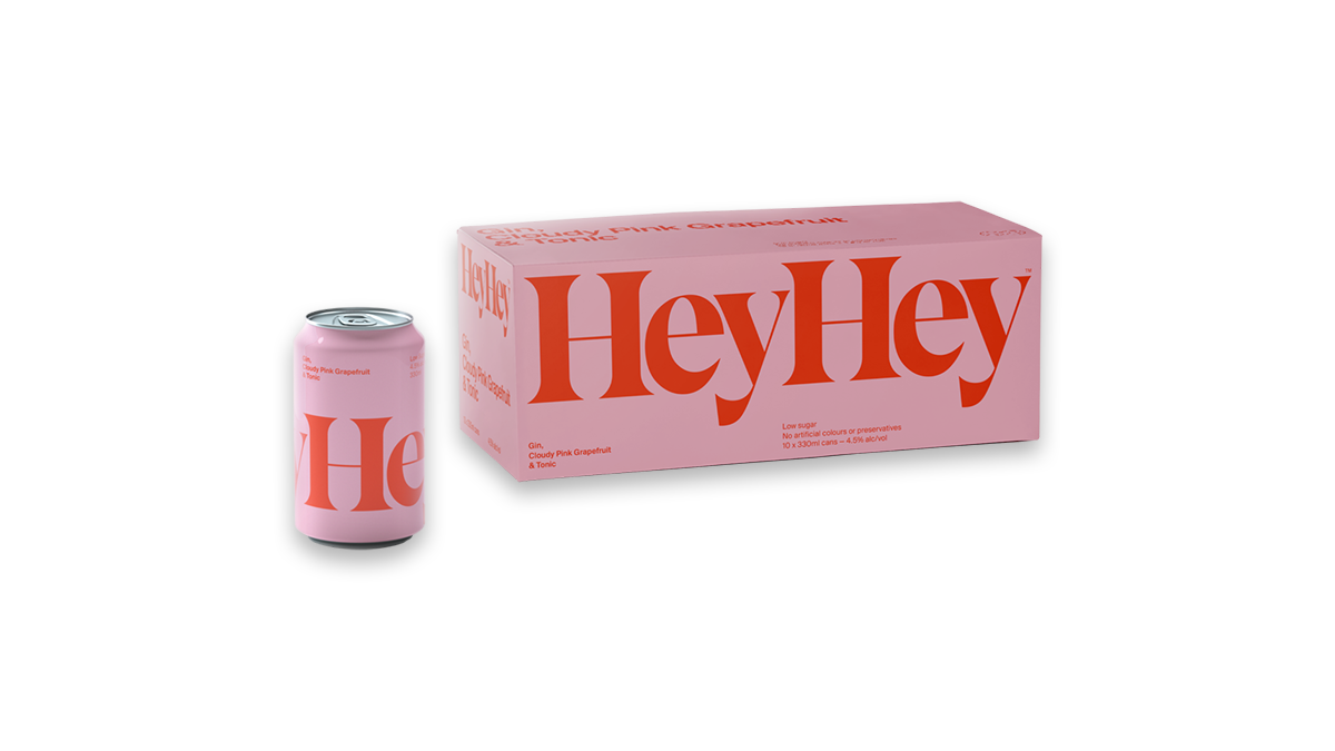 HeyHey Gin Pink Grapefruit & Tonic Cans 10x330ml | 4.5% ABV