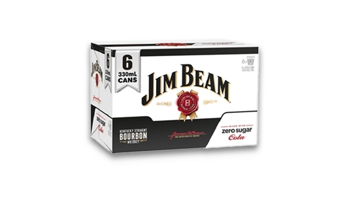 Jim Beam Bourbon & Zero Sugar Cola Cans 6x330ml | 4.8% ABV