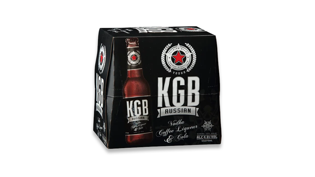 KGB Black Russian Vodka Premix Bottles 12x275ml | 4.8% ABV