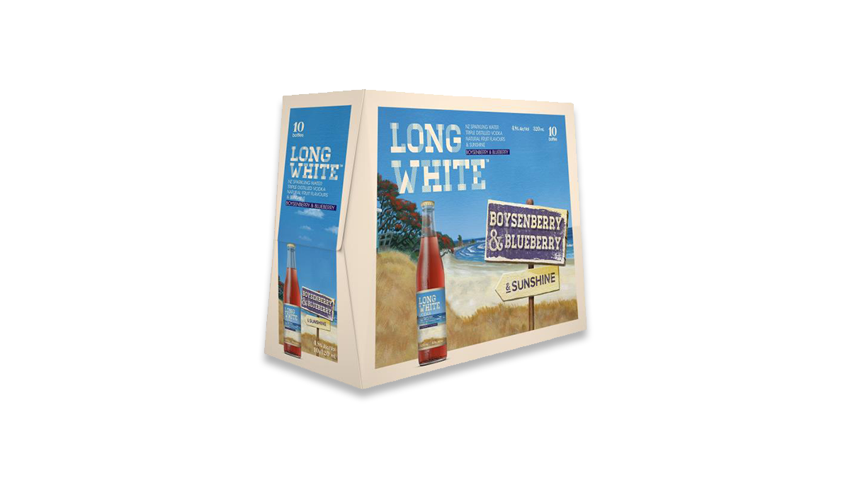 Long White Boysenberry & Blueberry Bottles 10x320ml | 4.8% ABV