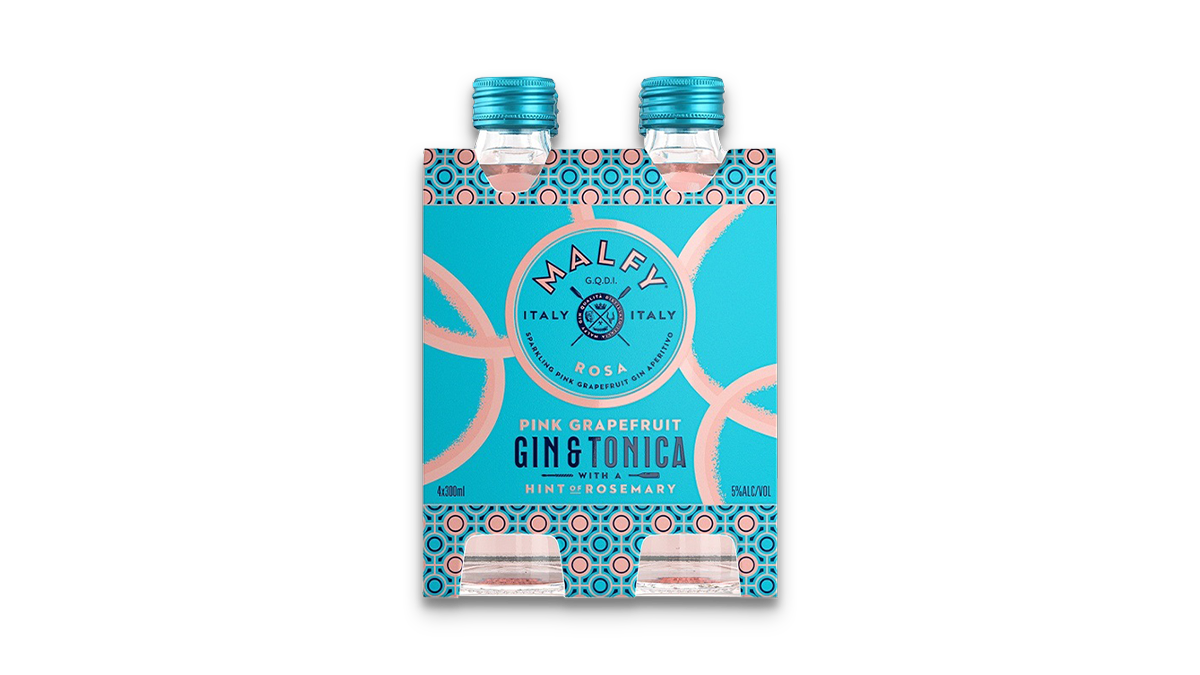 Malfy Rosa Gin & Tonic Bottles 4x300ml | 5.0% ABV