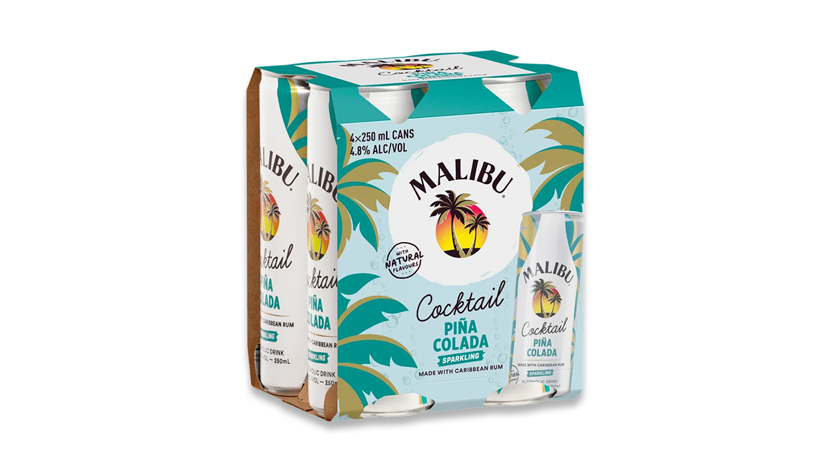 Malibu Pina Colada Cans 4x250ml | 5.0% ABV