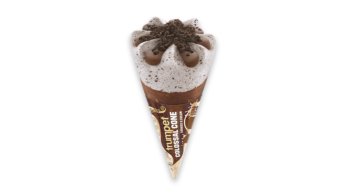 Tip Top Trumpet Colossal Cone Cookies & Cream Single