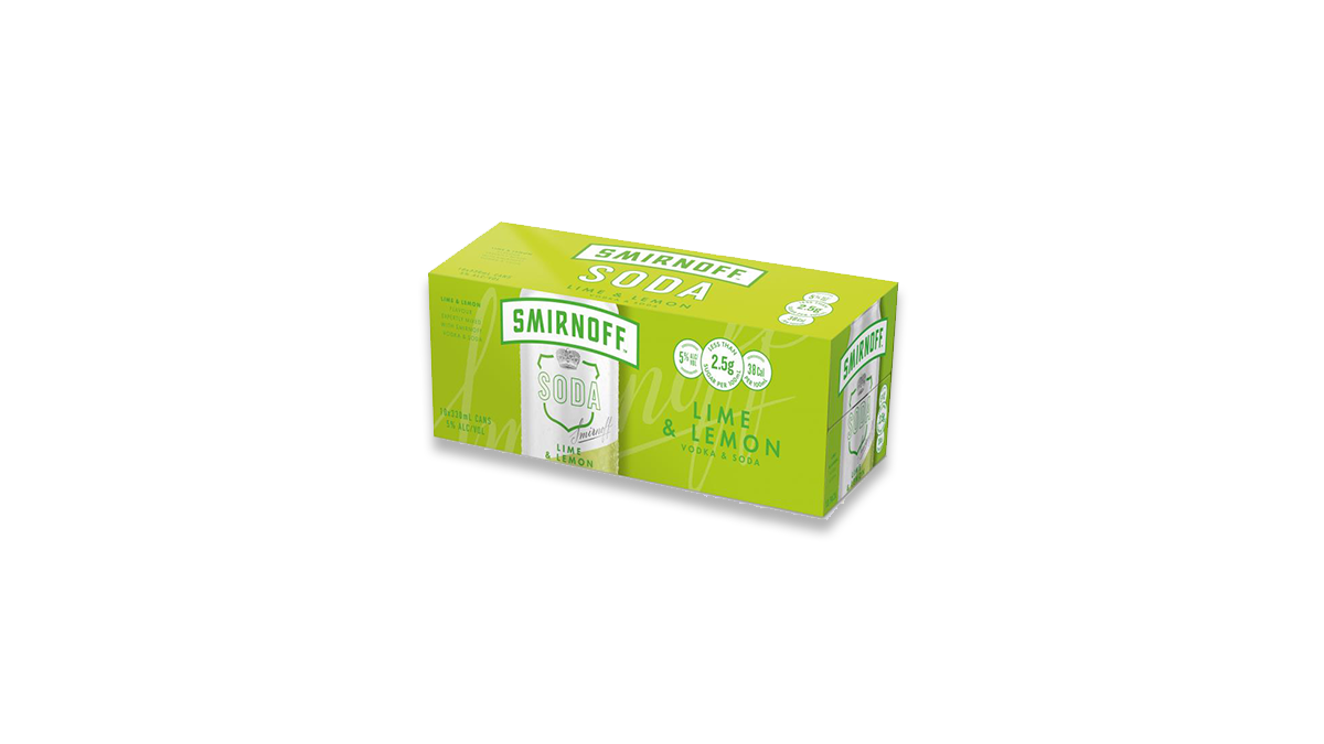 Smirnoff Soda Lime and Lemon  10x330ml | 5.0% ABV