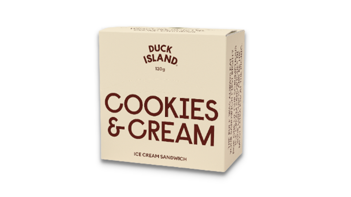 Duck Island Cookies & Cream Ice Cream Sandwich Single