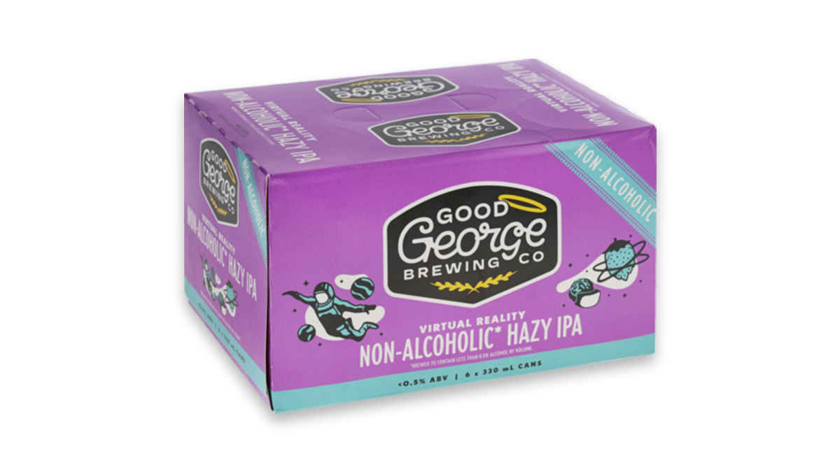 Good George Virtual Reality Non-Alc Hazy IPA Cans 6x330ml | Alcohol Free